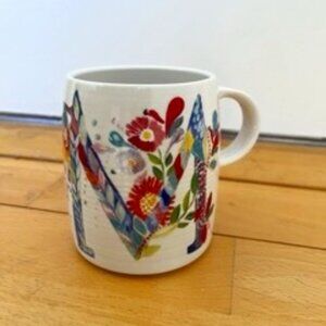 Ceramic Floral Mug "M" Anthropologie